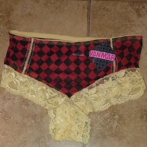 Red and Yellow Lace Trim Panties